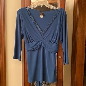 Peacock blue 3/4 sleeve dress top